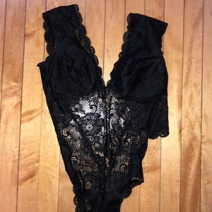Black lace bodysuit